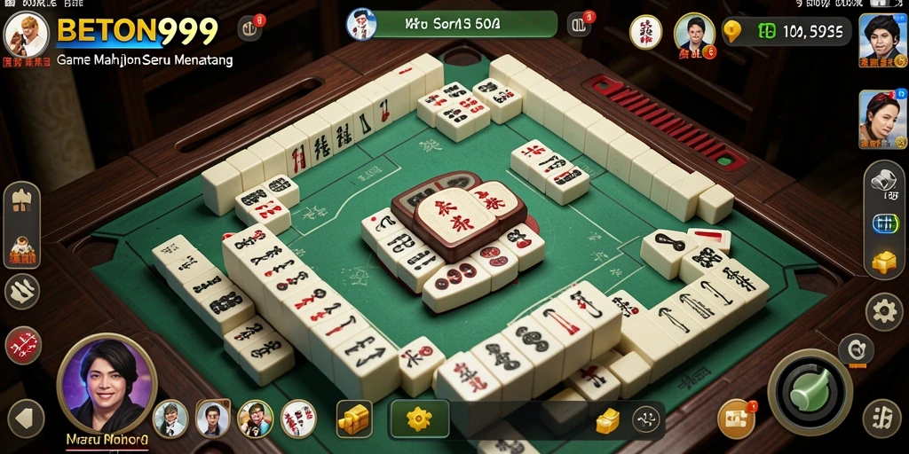 Screenshot gameplay BETON999 yang menunjukkan aksi Mahjong yang seru.