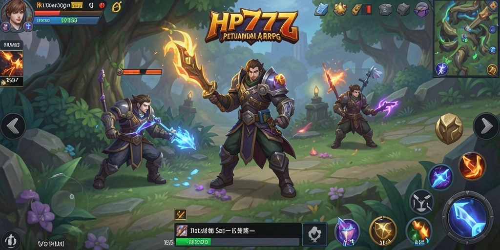 Tampilan gameplay menarik dan penuh aksi di dunia ARPG HP777.