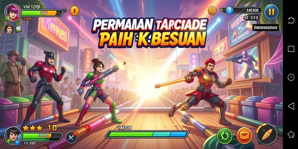 Tangkapan layar gameplay yang menampilkan keseruan permainan arcade.