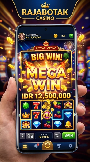 Tampilan halaman utama aplikasi rajabotak yang menarik.